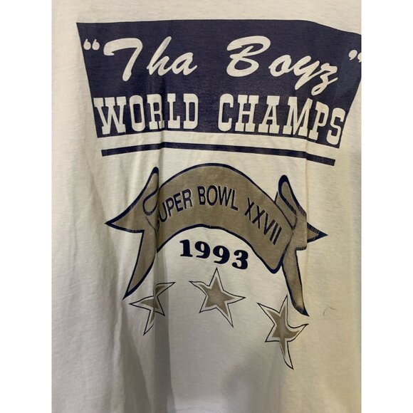 Vtg Tha Boyz World Champs Super Bowl XXVII 27 Cowboys T Shirt 1993 Screen Stars - Picture 1 of 8